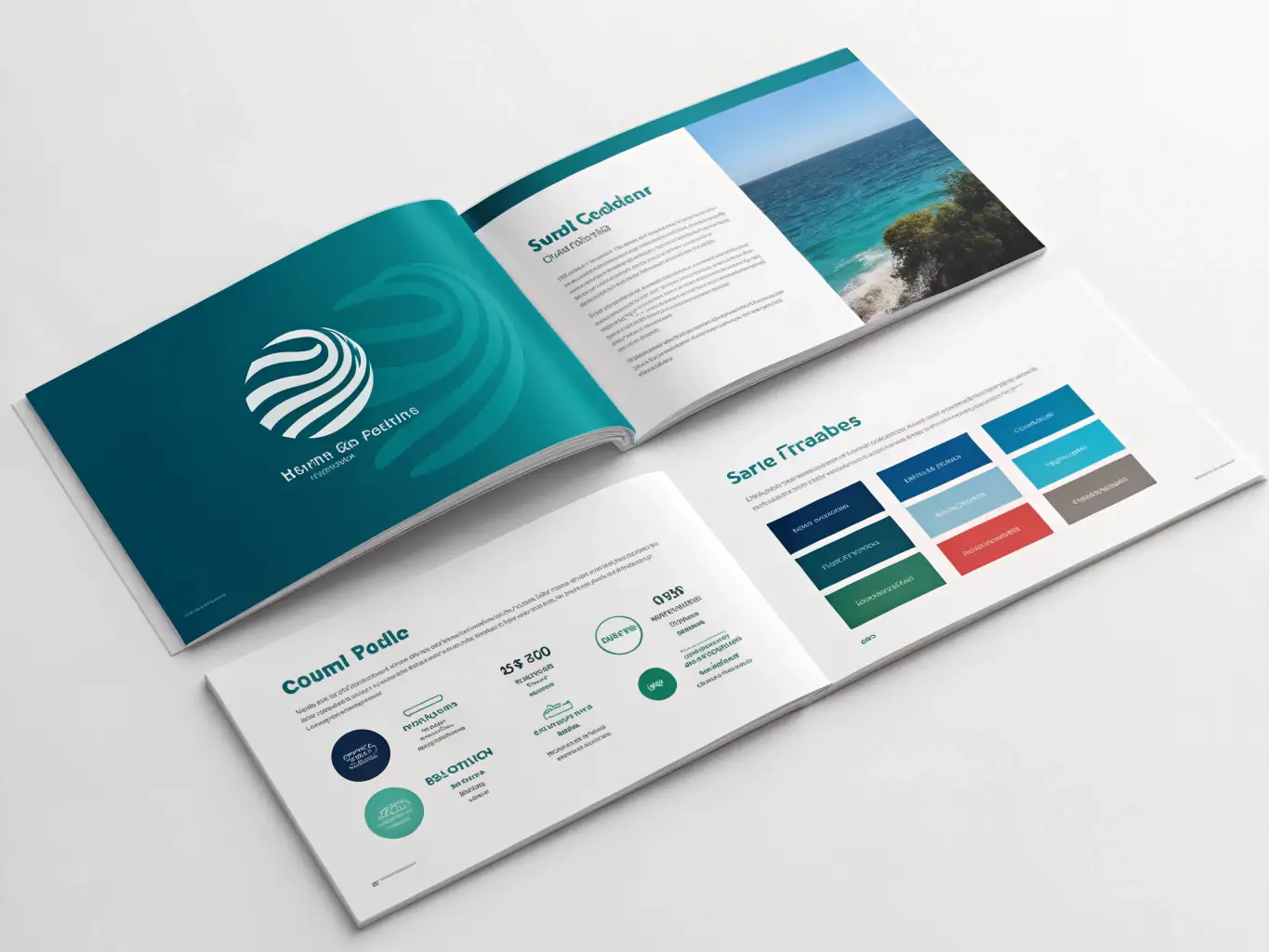 A visually appealing brand guideline document showcasing color palettes, typography, and logo usage examples, ensuring brand consistency across all platforms.